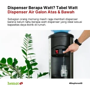 Dispenser Berapa Watt? Tabel Watt Dispenser Air Galon Atas & Bawah