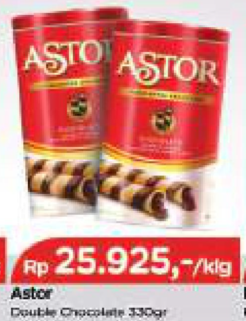 Promo Harga ASTOR Wafer Roll Chocolate 330 gr - TIP TOP